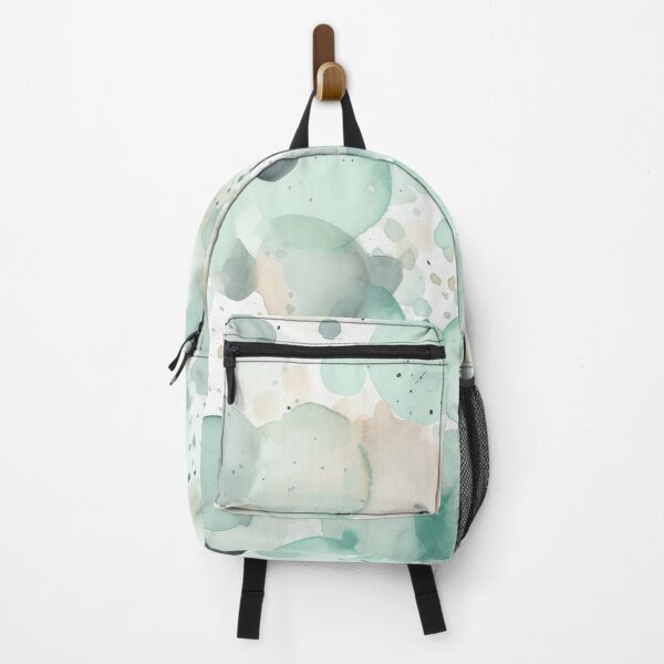 Item preview, Watercolor Abstract Blue Green and Grey Round Splashes in Light Pastel Colors designed and sold by MeowcuryRising.