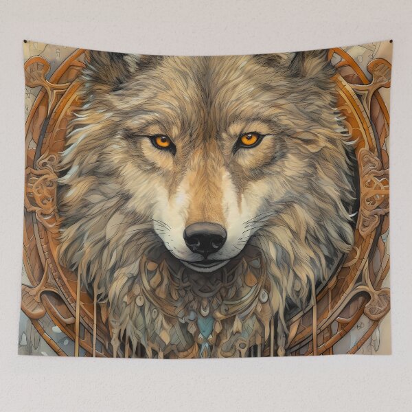 Artikelvorschau, Schamanischer Wolf 1 entworfen und verkauft von Red Witch Art.