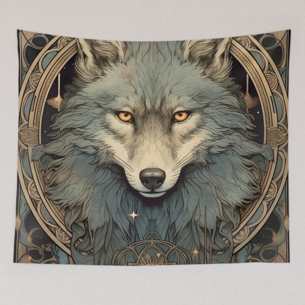 Artikelvorschau, Schamanischer Wolf 2 entworfen und verkauft von Red Witch Art.