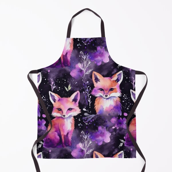 Item preview, Purple Watercolor Foxes On Black Background designed and sold by MatterToEnergy.