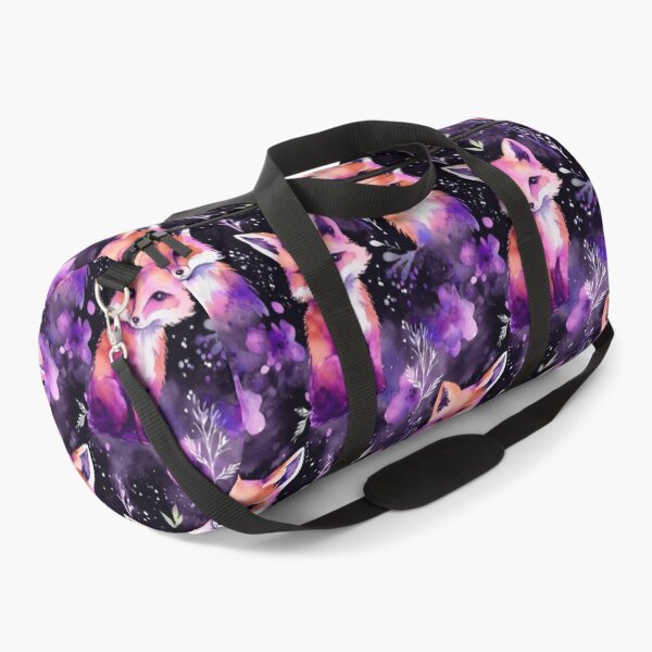 Item preview, Purple Watercolor Foxes On Black Background designed and sold by MatterToEnergy.
