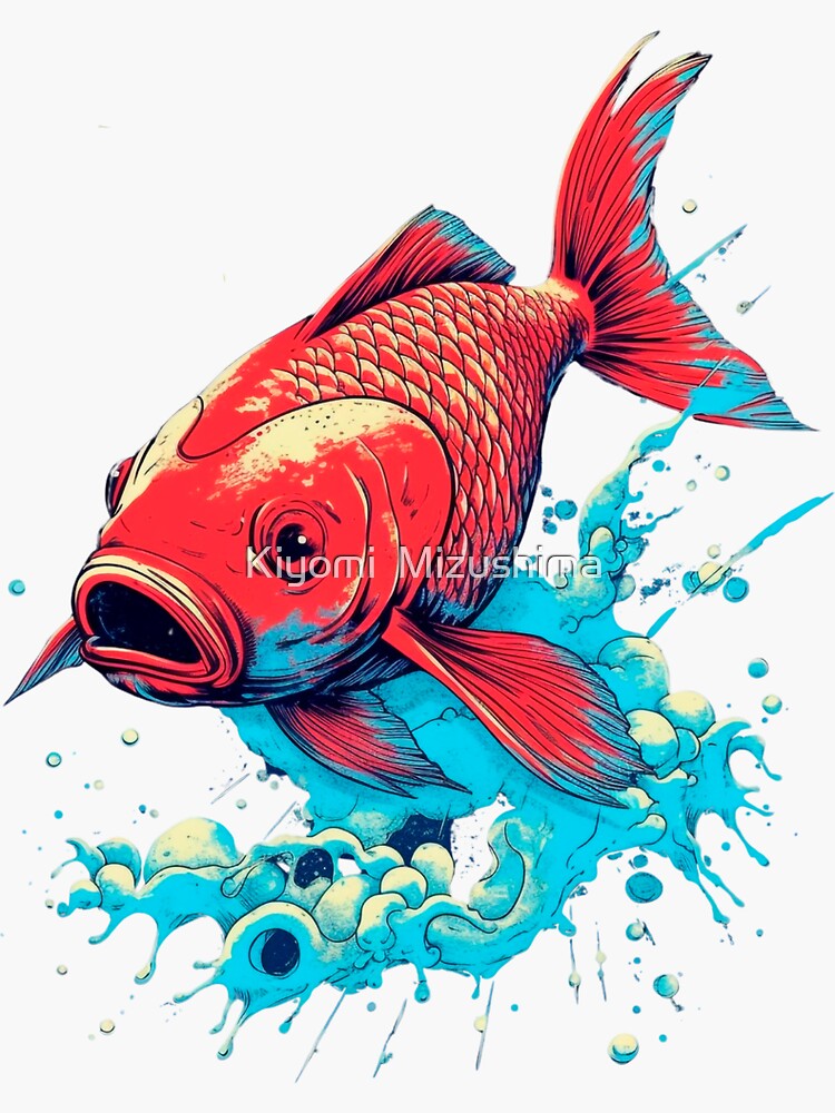 Japanese Grocery Art Style Fish, Anime Influenced, Solapunk, Avocadopunk.  Sticker for Sale by Kiyomi Mizushima