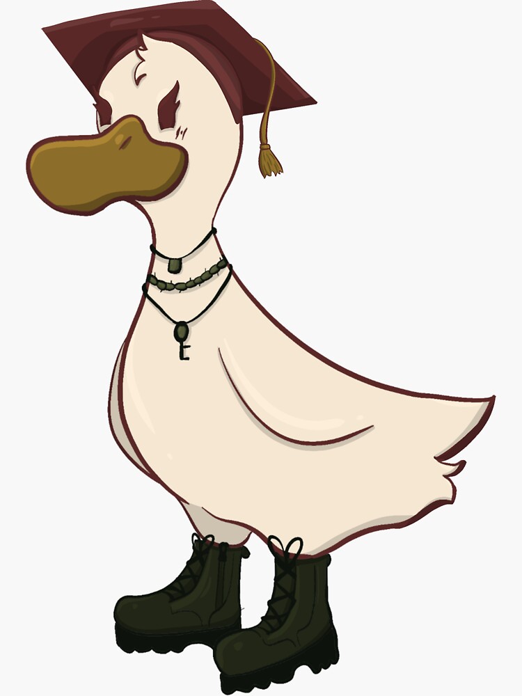 Thumbnail 3 of 3, Sticker, Graduation Duck designed and sold by D00dleDucky.