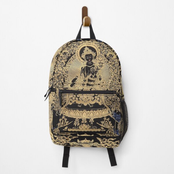 Item preview, Mandala 178 Green Tara Gold Black Thangka designed and sold by GuyBlank.