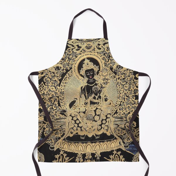 Item preview, Mandala 178 Green Tara Gold Black Thangka designed and sold by GuyBlank.