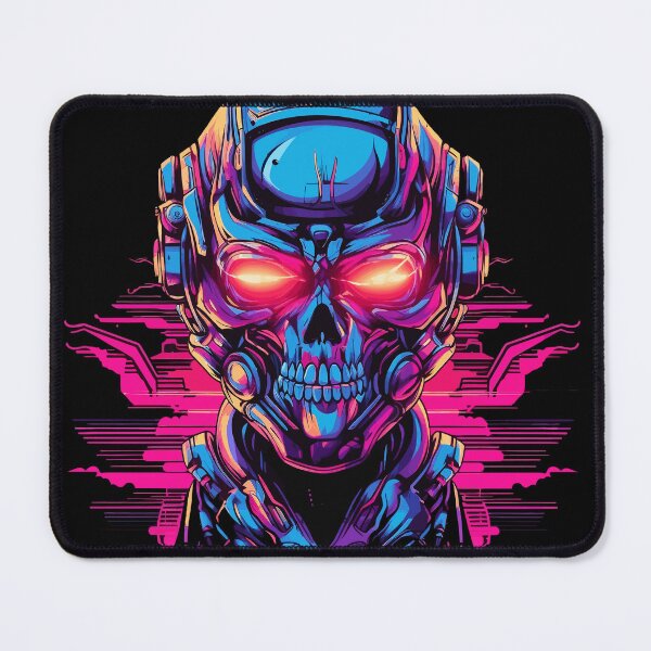 Item preview, synthwave mechanical skull designed and sold by A3etman.