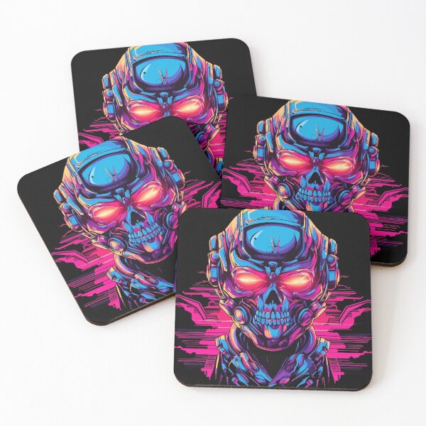Item preview, synthwave mechanical skull designed and sold by A3etman.