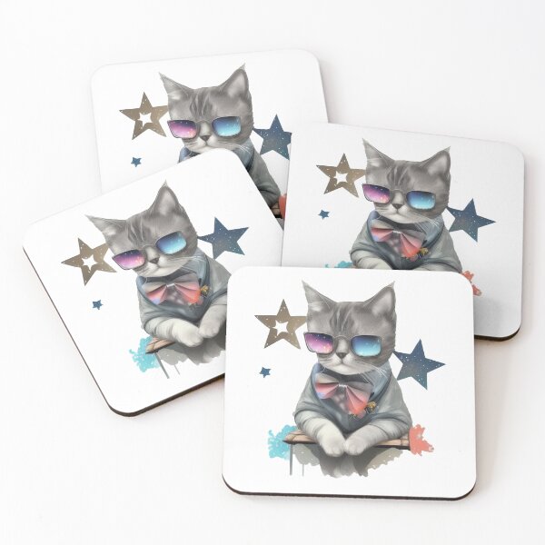 Item preview, Cat in cosmic sunglasses designed and sold by Harmonysens.