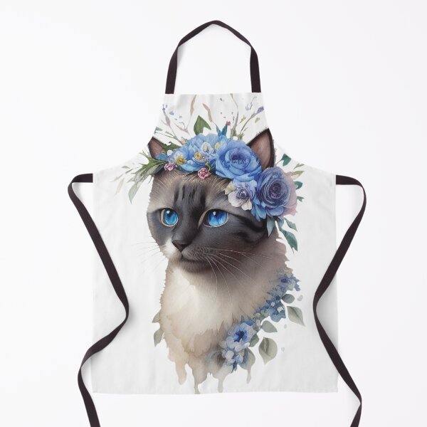 Item preview, Cat with blue flower wreath designed and sold by Harmonysens.