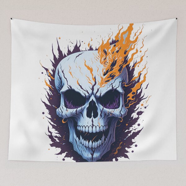 Item preview, Flaming Skull Vector Artwork: Edgy, Unique, and Striking Design for Rock and Punk Lovers designed and sold by fi-generations.