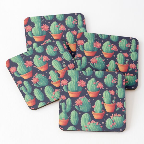 Item preview, Seamless patterns  cartoon cactus designed and sold by Inked-Attire.
