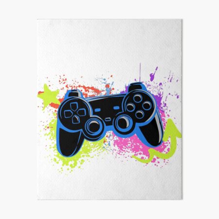 Lámina rígida for Sale con la obra «Arte de graffiti del controlador de  PlayStation azul» de Tuong Nguyen