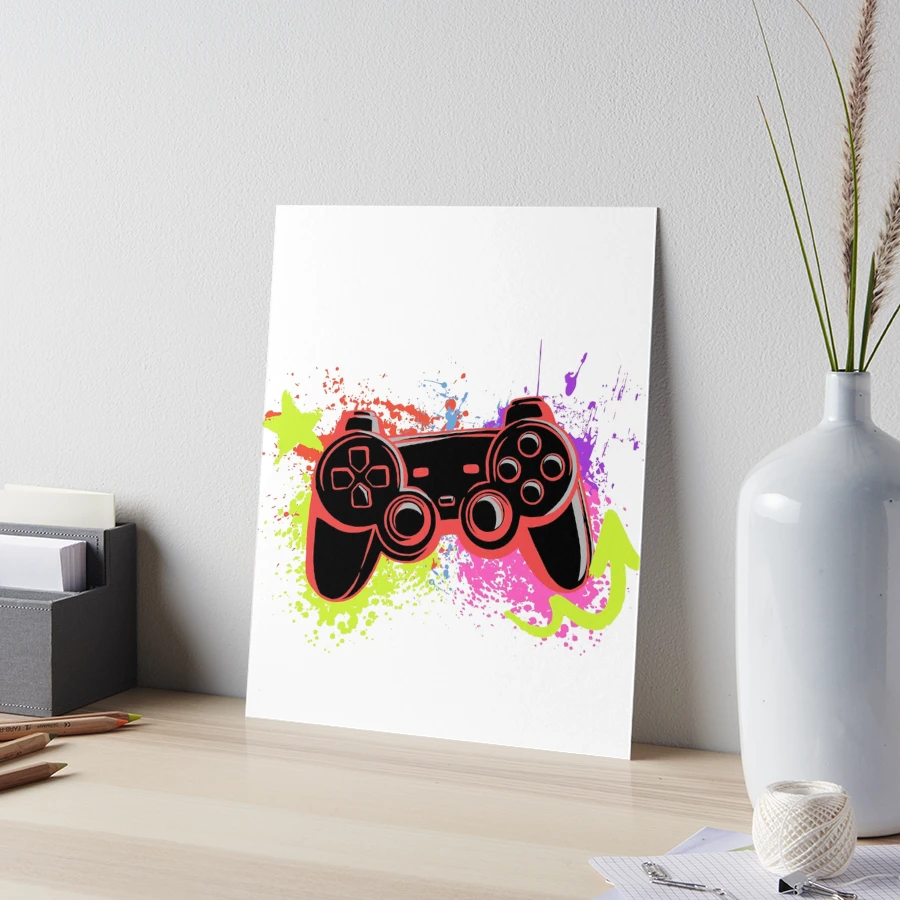 Red Playstation Controller Psychedelic Water Color 