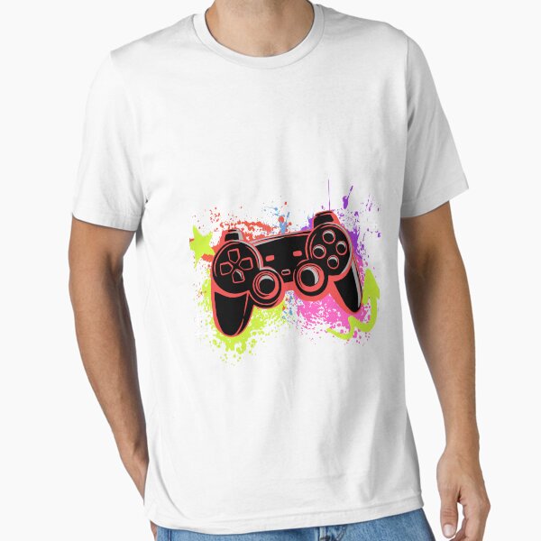 Red Playstation Controller Psychedelic Water Color Essential T