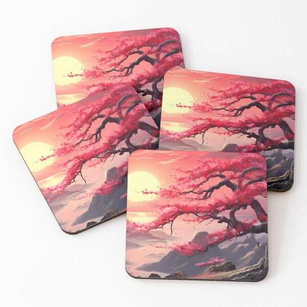 Item preview, Japanese cherry blossom - mountainside sunset designed and sold by SweetWhiskers.