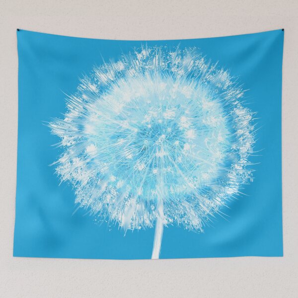 Item preview, Cyan Blue Floral Dandelion Digital Collage Painting Cyanotpye Photograph Art Nature Print designed and sold by ARTbyABACCUS.