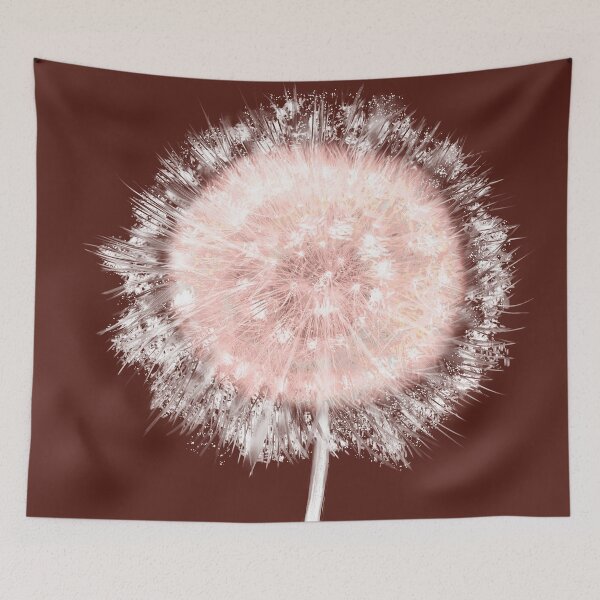 Item preview, Sienna Brown Floral Dandelion Digital Collage Painting Cyanotpye Photograph Art Nature Print designed and sold by ARTbyABACCUS.