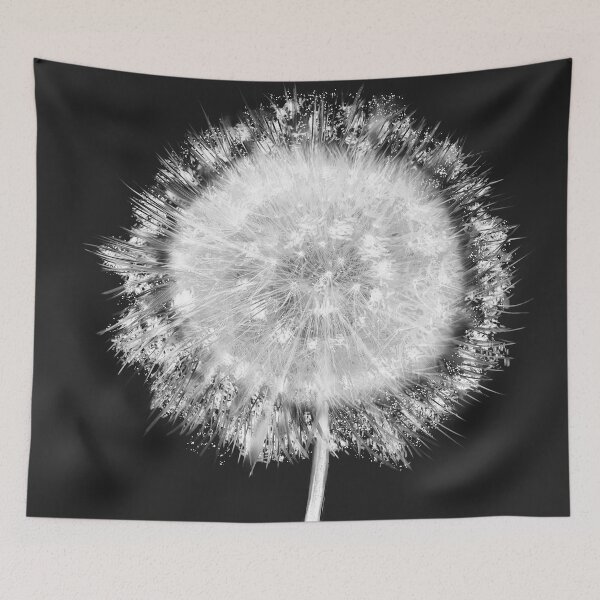 Item preview, Black and White Floral Dandelion Digital Collage Painting Cyanotpye Photograph Art Nature Print designed and sold by ARTbyABACCUS.