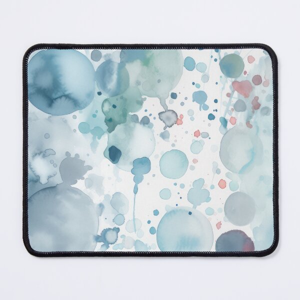 Item preview, Blue and Grey Round Splashes in Light Pastel Colors Abstract Watercolor Illustration designed and sold by MeowcuryRising.