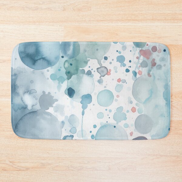 Item preview, Blue and Grey Round Splashes in Light Pastel Colors Abstract Watercolor Illustration designed and sold by MeowcuryRising.