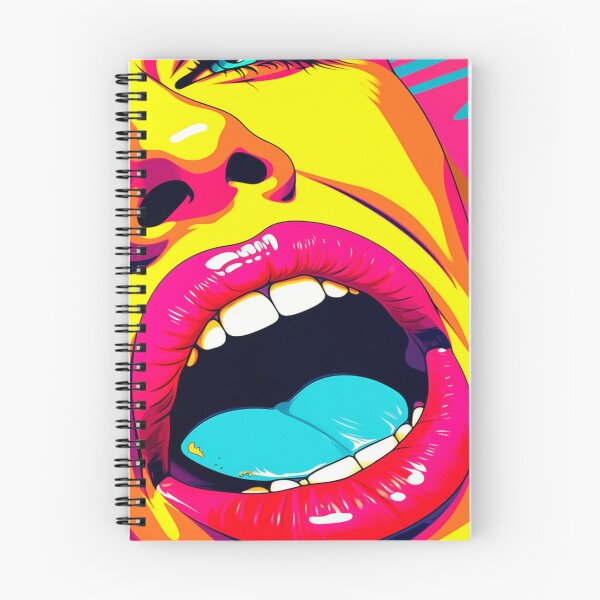 Item preview, Pop Art Delight: Vibrant Woman with Open Mouth | Digital Print in Bold Colors designed and sold by RASC23.