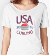 USA Curling T-Shirt 2018 Winter Sports Apparel Women's Relaxed Fit T-Shirt