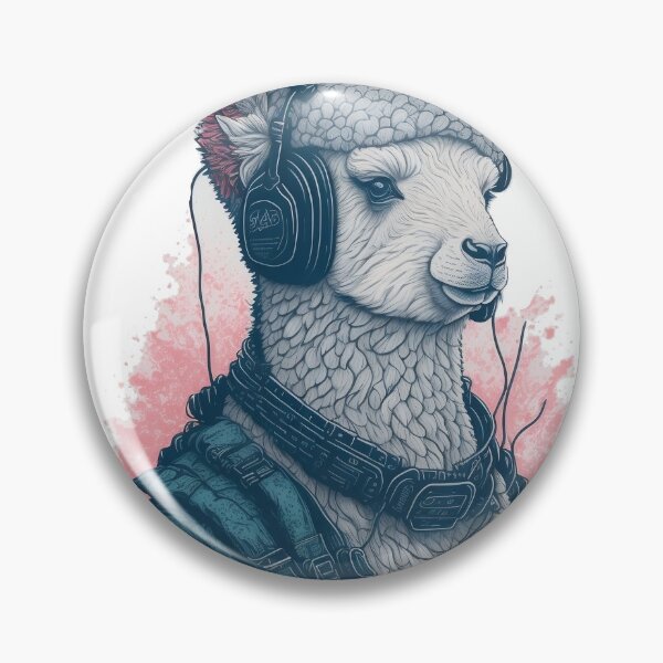 Item preview, Cyberpunk Llama Alpaca Wearing Headphones designed and sold by madalhazared.