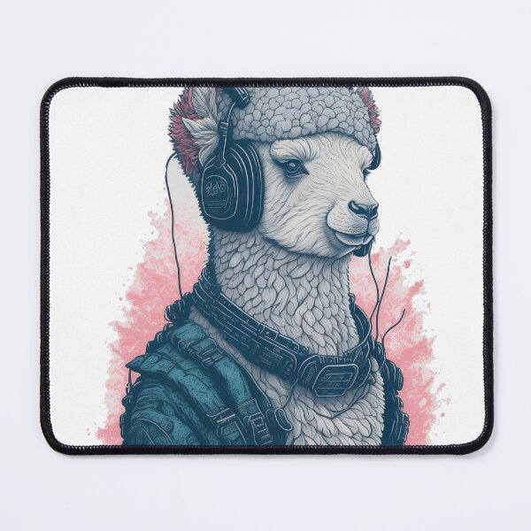 Item preview, Cyberpunk Llama Alpaca Wearing Headphones designed and sold by madalhazared.