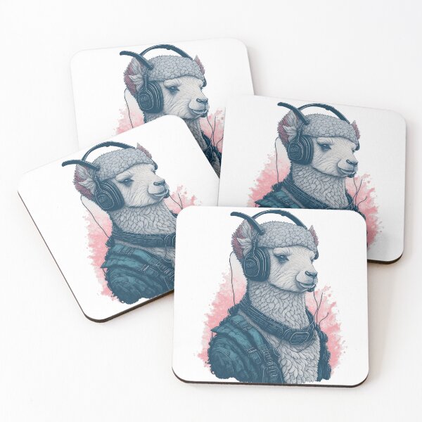 Item preview, Cyberpunk Llama Alpaca Wearing Headphones designed and sold by madalhazared.