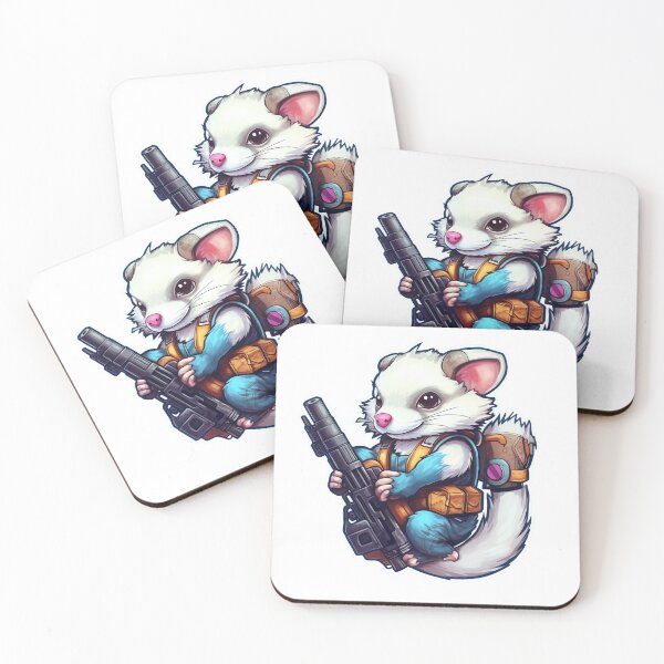 Item preview, Cute Galactical Ferret with Laser Blaster Gun designed and sold by NapNapSleeper.