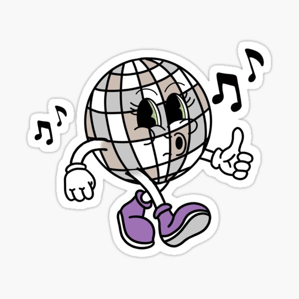 Dancing Retro Disco Ball Sticker