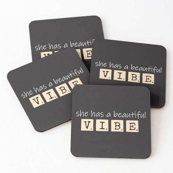Item preview, Peace and Love Vibing in black background - She has a beautiful vibe designed and sold by TZombieshop.