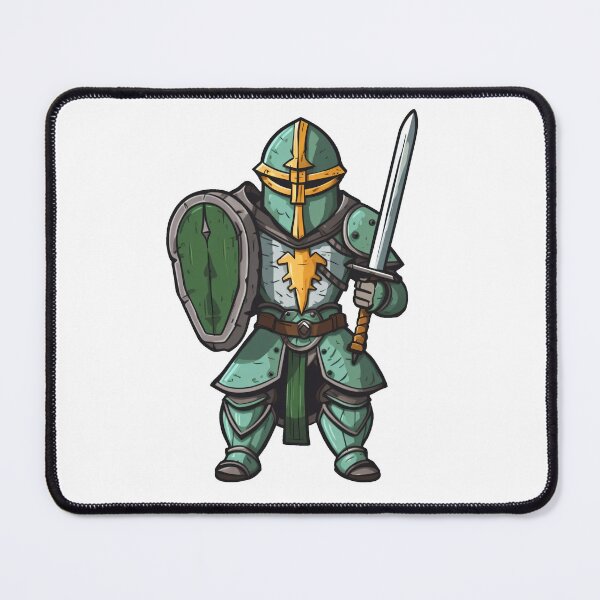 Item preview, Green Cartoon Knight holding Sword and Shield designed and sold by epically.