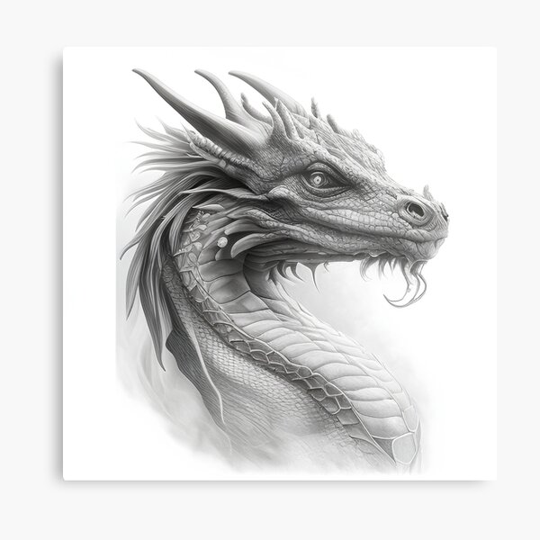 Tattoo art, sketch of a anger medieval dragon ~ Clip Art #34660979