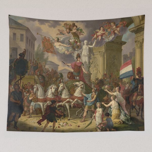 Item preview, Allegory of the Triumphal Procession of the Prince of Orange, the Future King Willem II, as the Hero of Waterloo | Cornelis van Cuylenburgh (II) | 1815 Historic Art designed and sold by CJET.