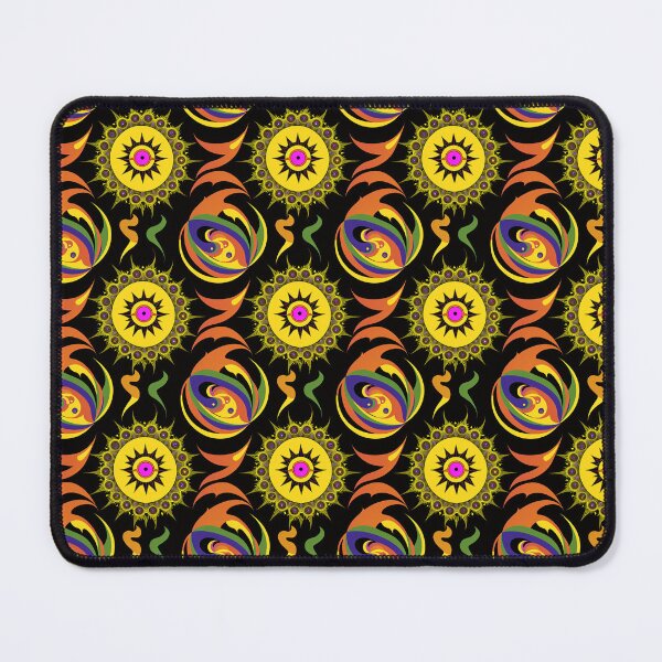 Item preview, Vibrant DMT Trippy Sun and Orange Swirls Pattern on Black Background designed and sold by Aaron2610.