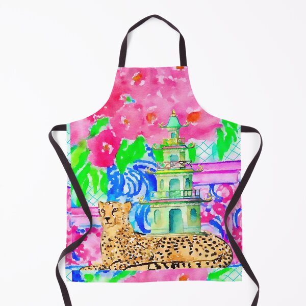 Item preview, Watercolor pagoda and cheetah designed and sold by SophieClimaArt.