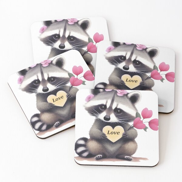 Item preview, Cute raccoon with love sign designed and sold by Harmonysens.