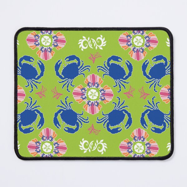 Item preview, Crab and Seashell Border with Lime designed and sold by creativebeeshop.