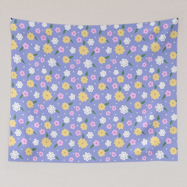 Item preview, Cute Pastel Purple and Yellow Flower Print designed and sold by MagicallyStagey.