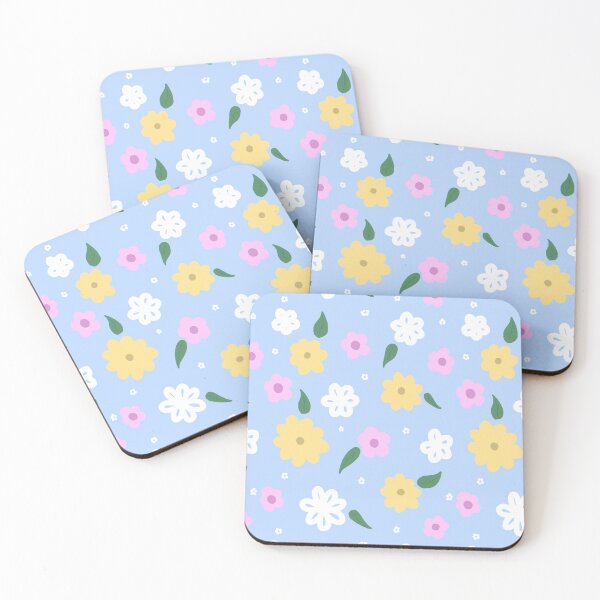 Item preview, Cute Pastel Blue and Yellow Flower Print designed and sold by MagicallyStagey.