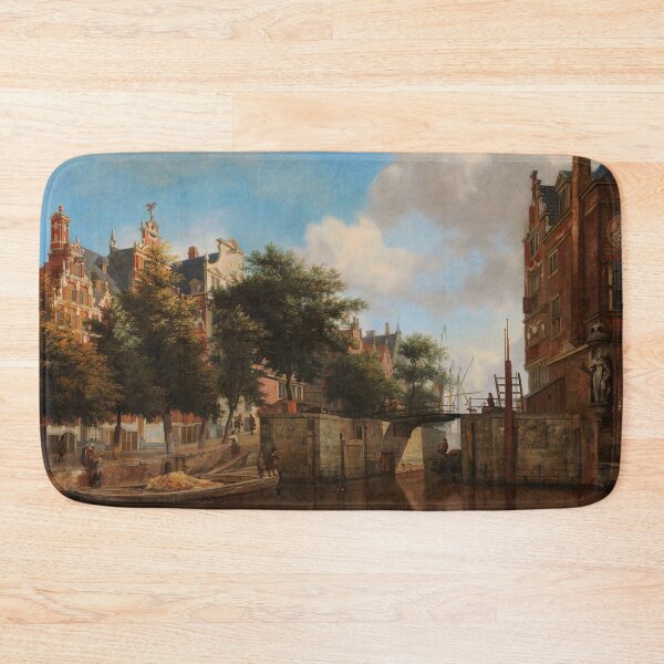 Item preview, Amsterdam City View with Houses on the Herengracht and the Old Haarlemmersluis | Jan van der Heyden | 1670 Cityscape Art designed and sold by CJET.