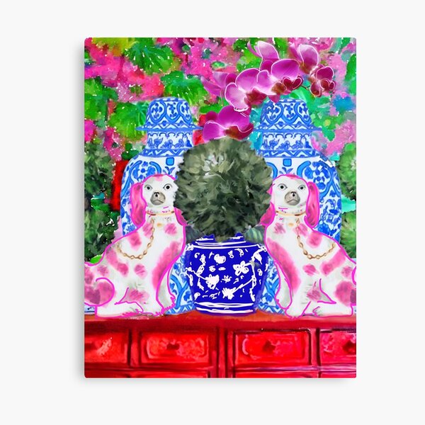 Artikel-Vorschau von Staffordshire-Hunde im Chinoiserie-Interieur, designt und verkauft von SophieClimaArt.
