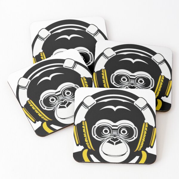 Item preview, Monkey headphones black and white designed and sold by Artcolage87.