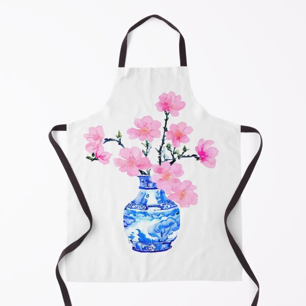Item preview, Cherry blossom in blue and white chinoiserie jar designed and sold by SophieClimaArt.