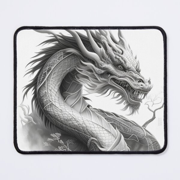 Item preview, Black and white pencil drawing of a Chinese Dragon designed and sold by Pencil-Art.