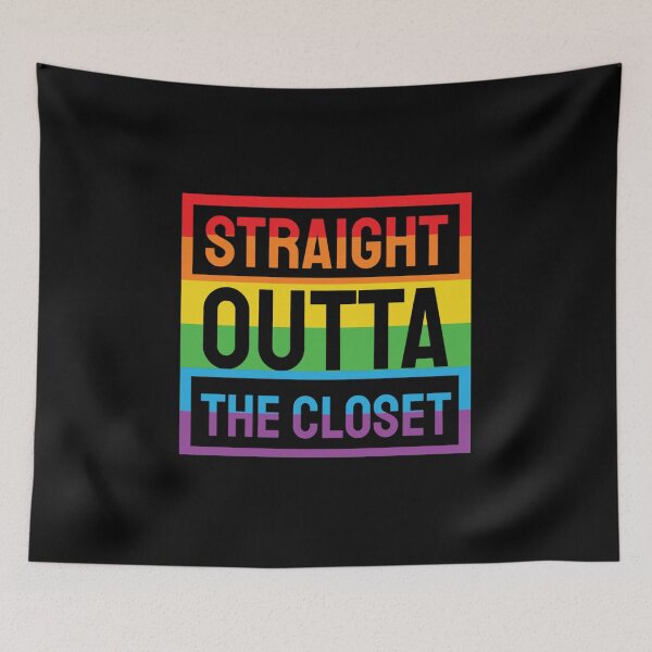 Item preview, Straight Outta The Closet. LGBTQ Pride designed and sold by Subtle Pride Shop.