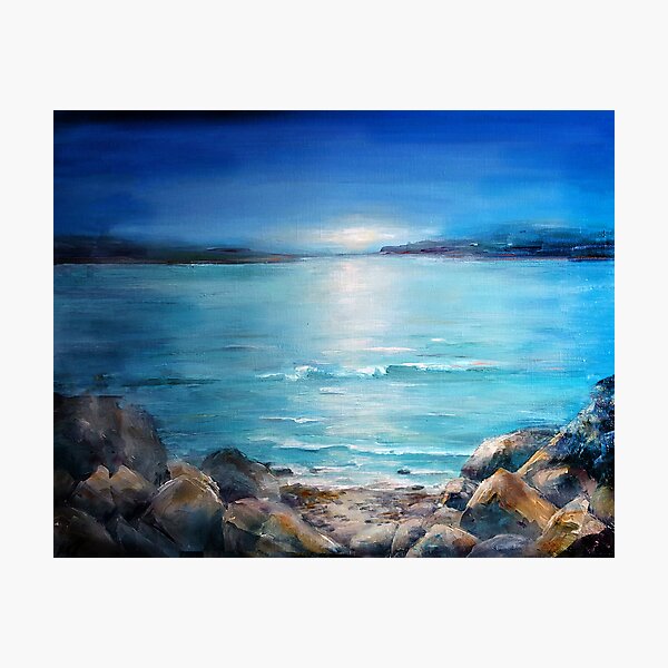Moonrise at the Edge of the Island Photographic Print