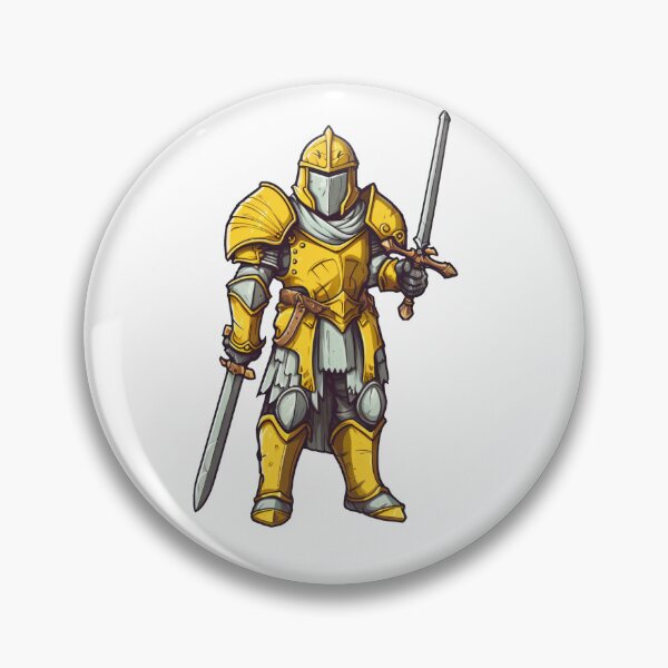 Item preview, Yellow Armored Knight Dual Wielding Swords designed and sold by epically.