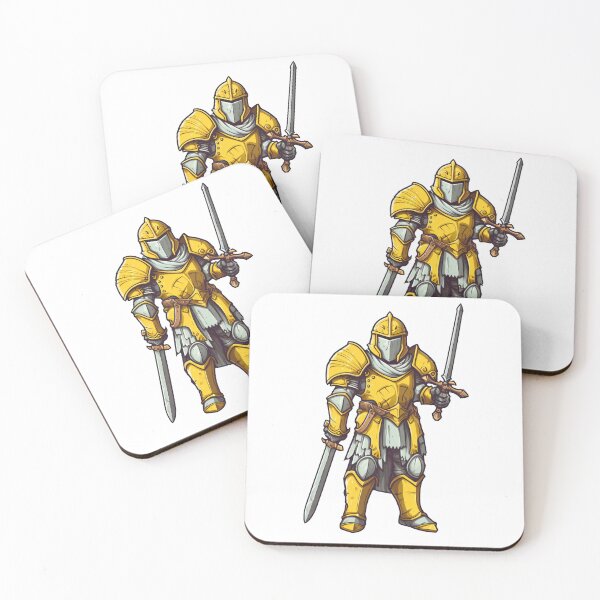 Item preview, Yellow Armored Knight Dual Wielding Swords designed and sold by epically.